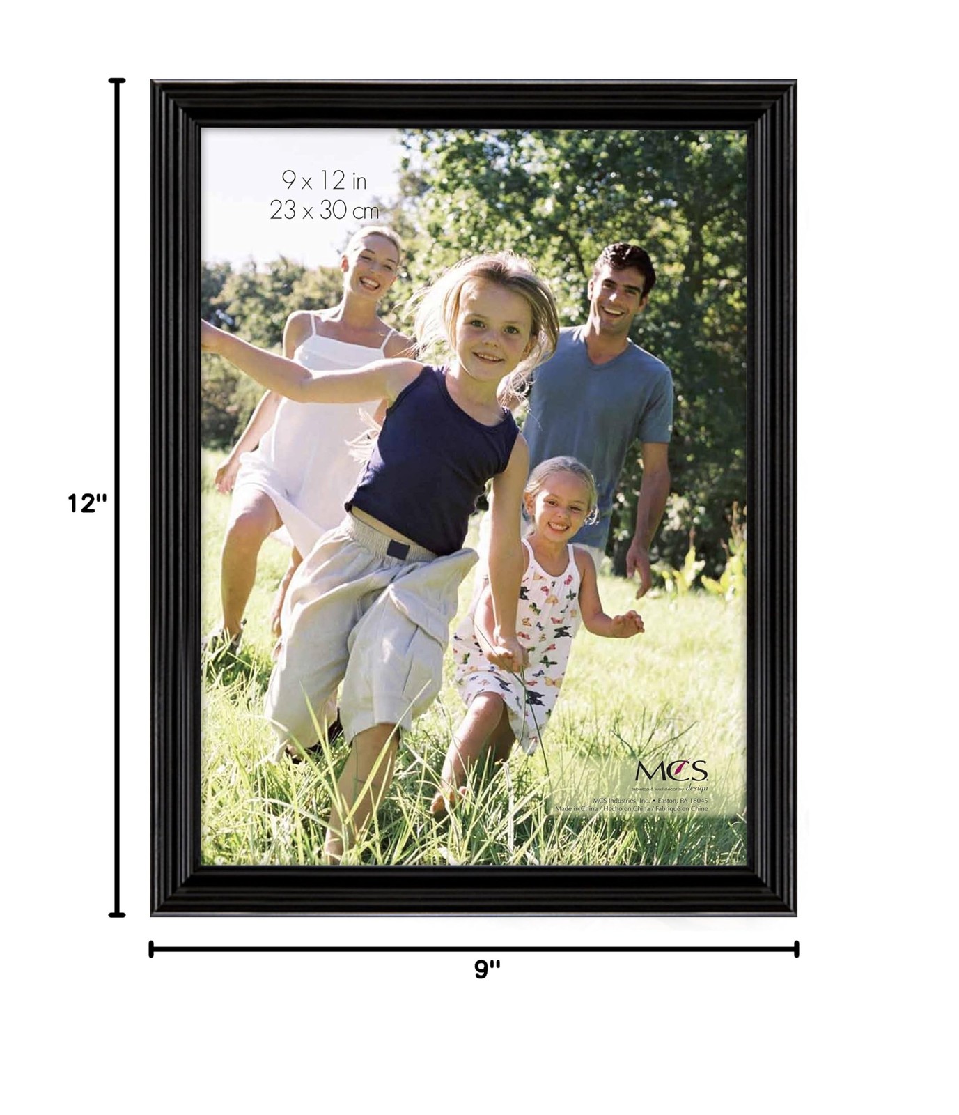 MCS 9×12 Inch Traditional Wood Frame, Black (65595) 9 by 12-Inch