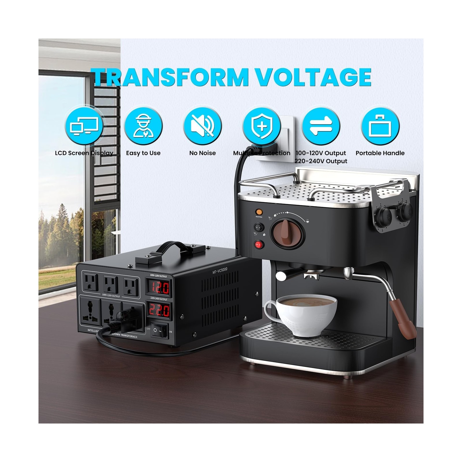 5000W Voltage Converter Transformer(110V to 220V or 220V to 110V) Step Up/Dow…