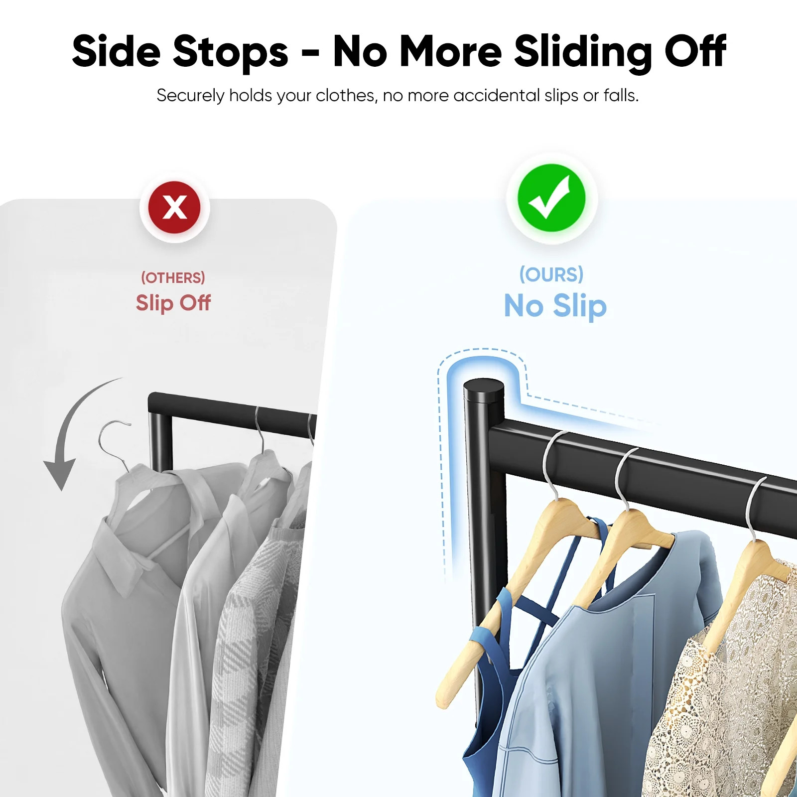 HOKEEPER Heavy Duty Clothes Rack, Commercial Industrial Grade Garment Rack