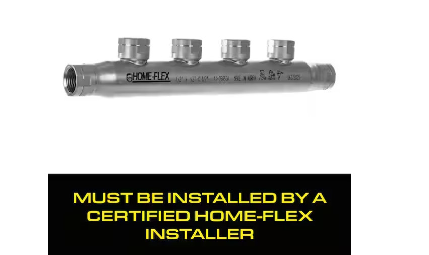 HOME-FLEX 1/2 In. X 1/2 In. X (4) 1/2 Inch CSST FIPT Stainless Steel Manifold