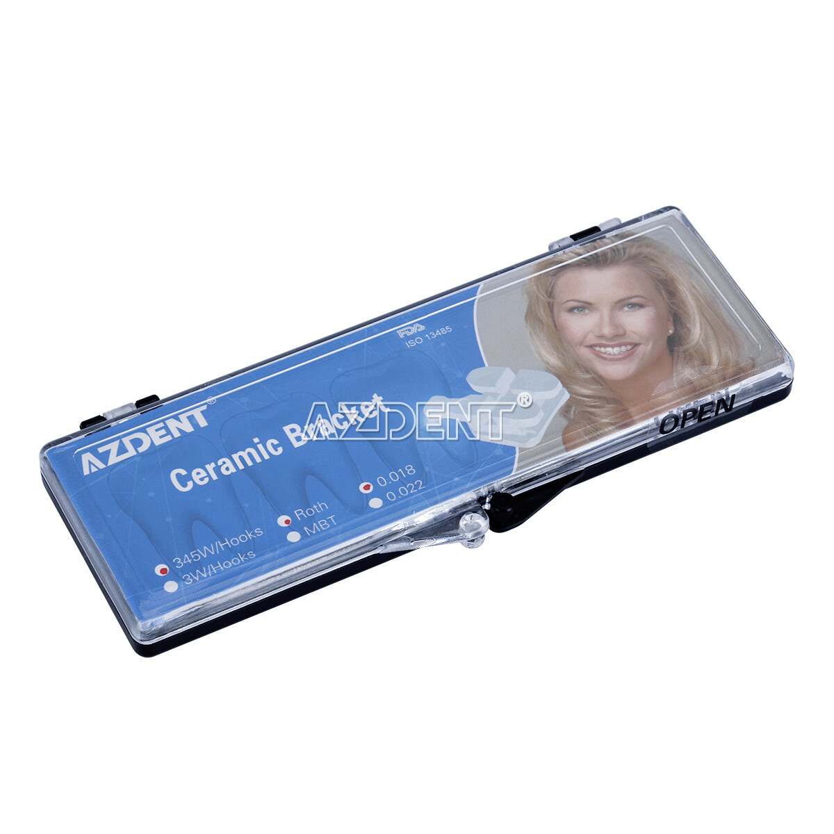 Dental Orthodontic Ceramic Brackets Braces Roth MBT 0.022/018 Hooks 3 4 5 AZDENT