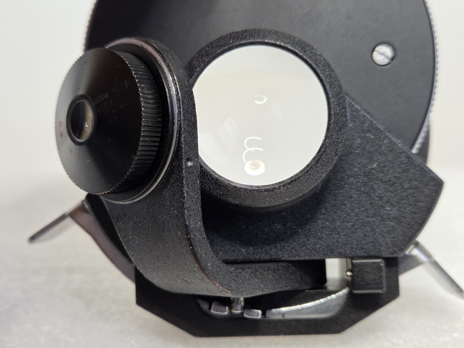 Zeiss Microscope Condenser with Flip Top Lens and Diaphragm.