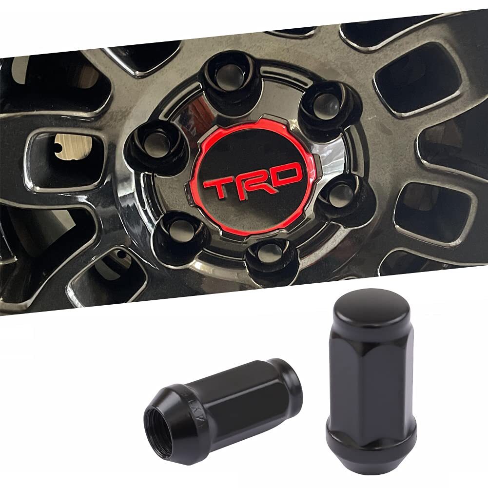 24 PC 14X1.5 Lug Nuts Black 19Mm Hex Compatible with Chevy GMC 6 Lug Aftermarket