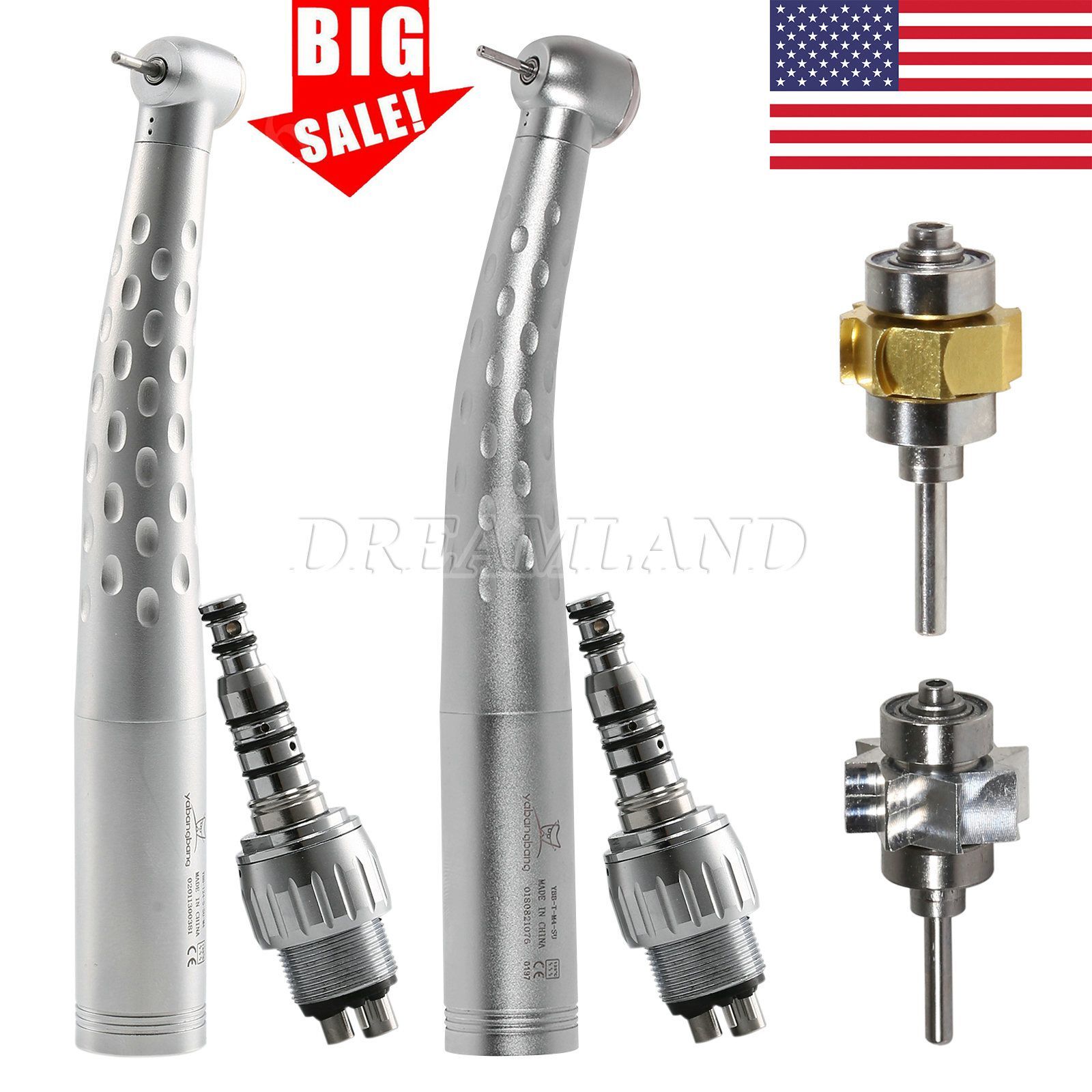 KAV Style Dental High Speed Handpiece and 4 Hole Quick Coupler 360° Swivel CY