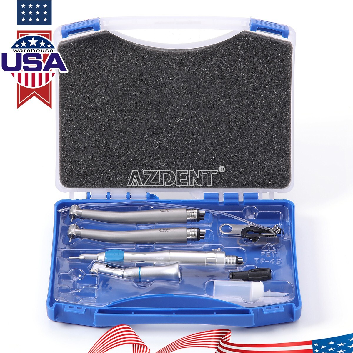 PANA MAX Dental High & Low Speed Handpiece Kits 4 Holes Push Button Air Turbine