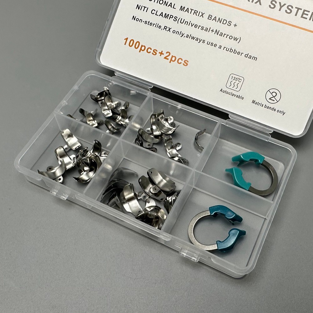 Dental Sectional Matrix Bands with Niti Clamps For Rubber Dam Autoclavable 135°C