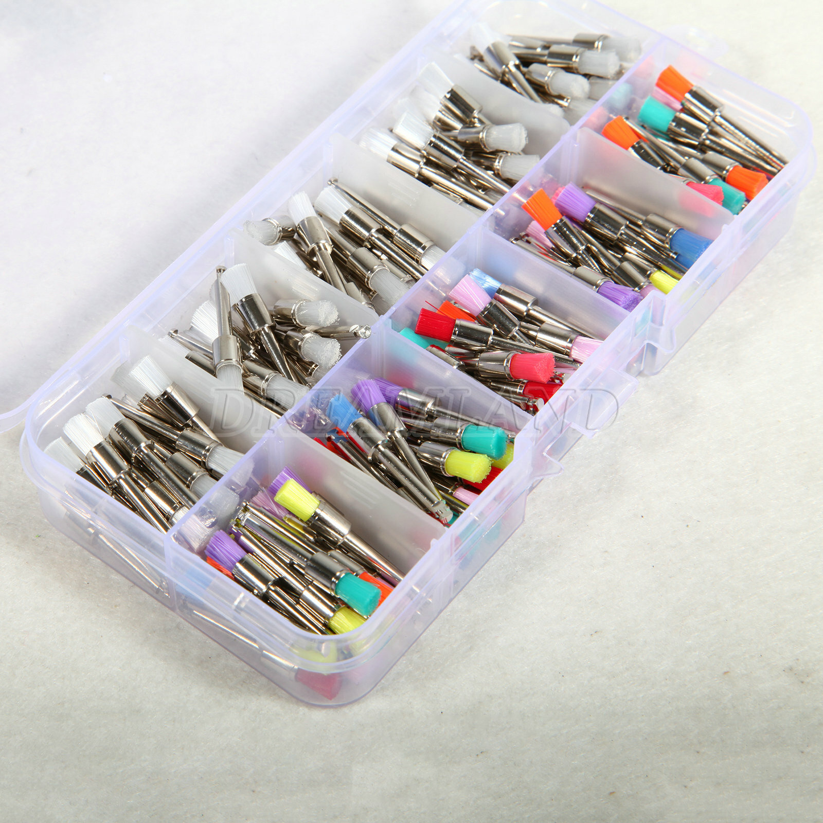 200 * Mixed Color Nylon Latch Flat Dental Polishing Polisher Prophy Brushes