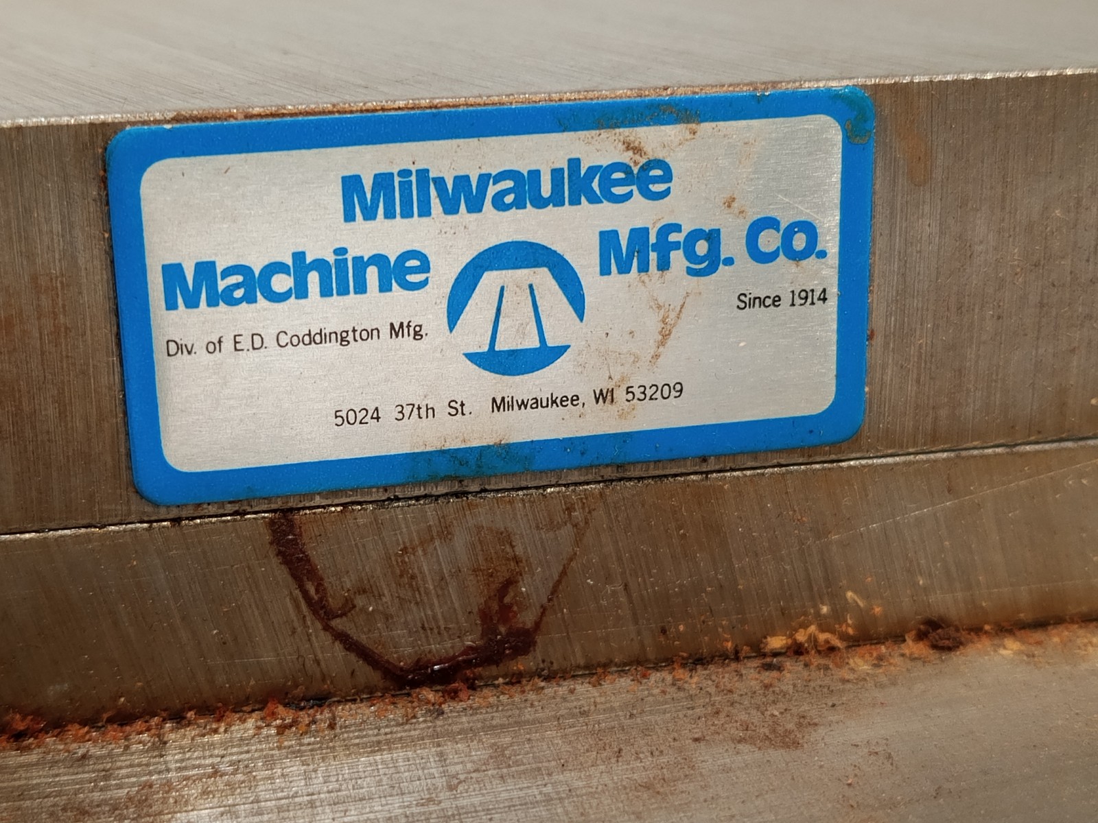 Milwaukee Machine Mfg Co cross slide compound table machinist tool as shown