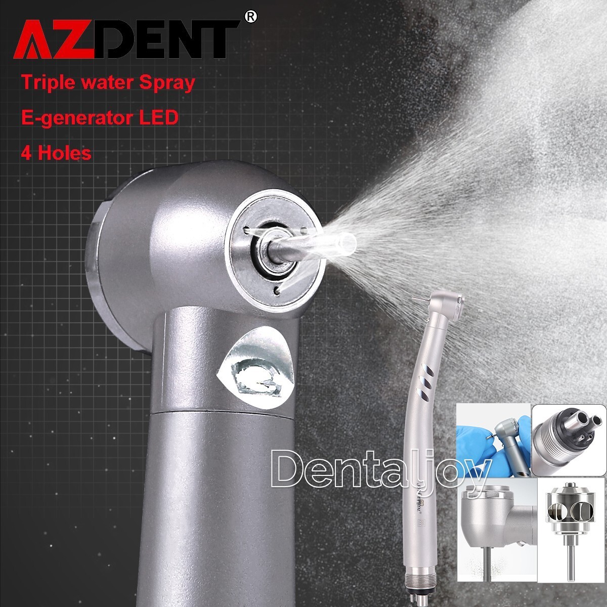 NSK Style Dental Fiber Optic LED EGenerator High Speed Handpiece Turbine 4 Hole