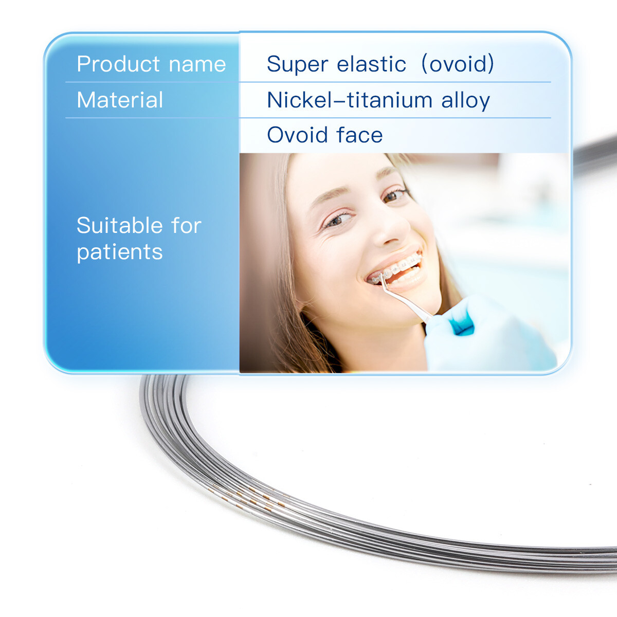AZDENT Dental Super Elastic Round Arch Wires Niti/Stainless Steel Ovoid /Natural