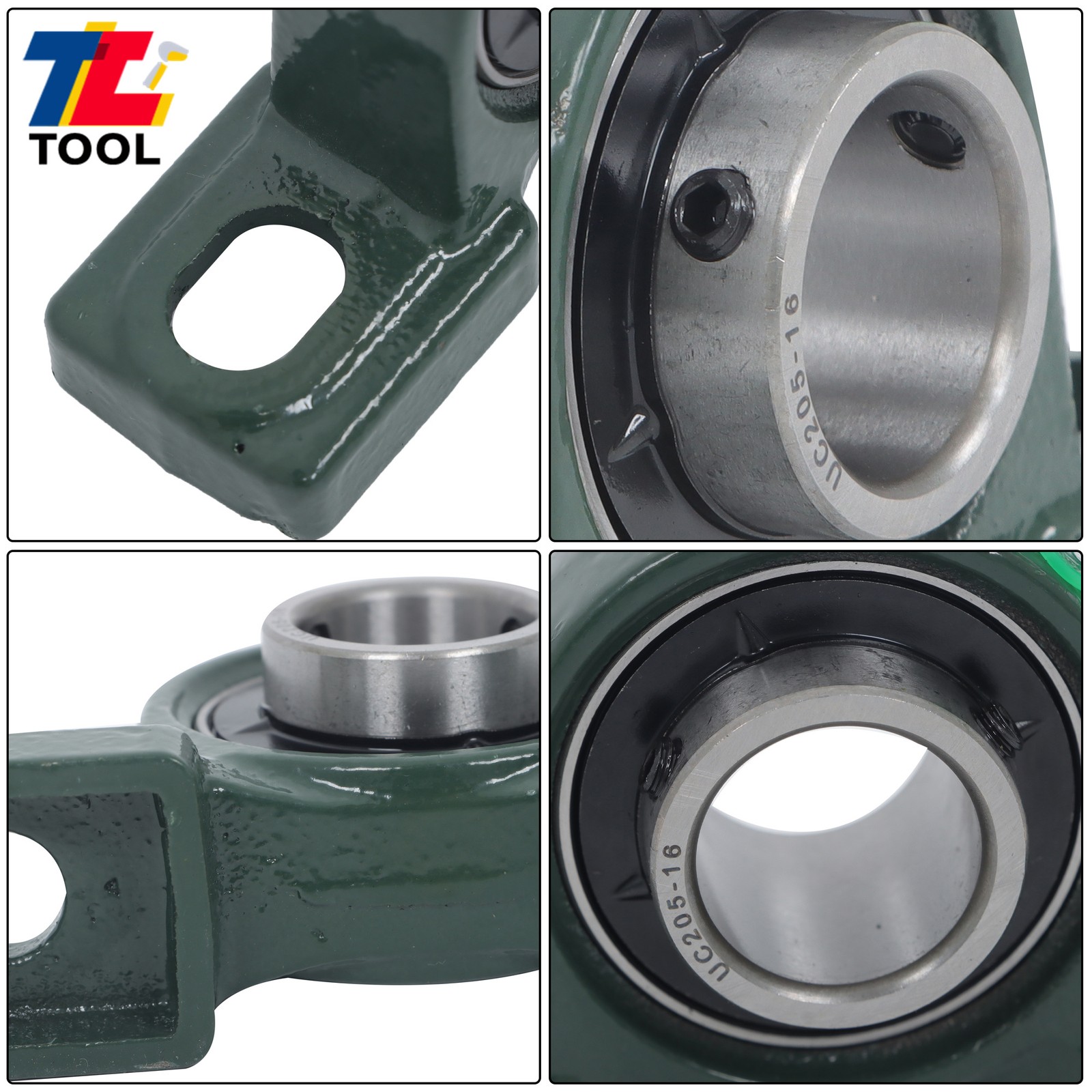 4pcs UCP205-16 Pillow Block Bearing 1″ Bore Solid Base 2-Bolt Self-Aligning