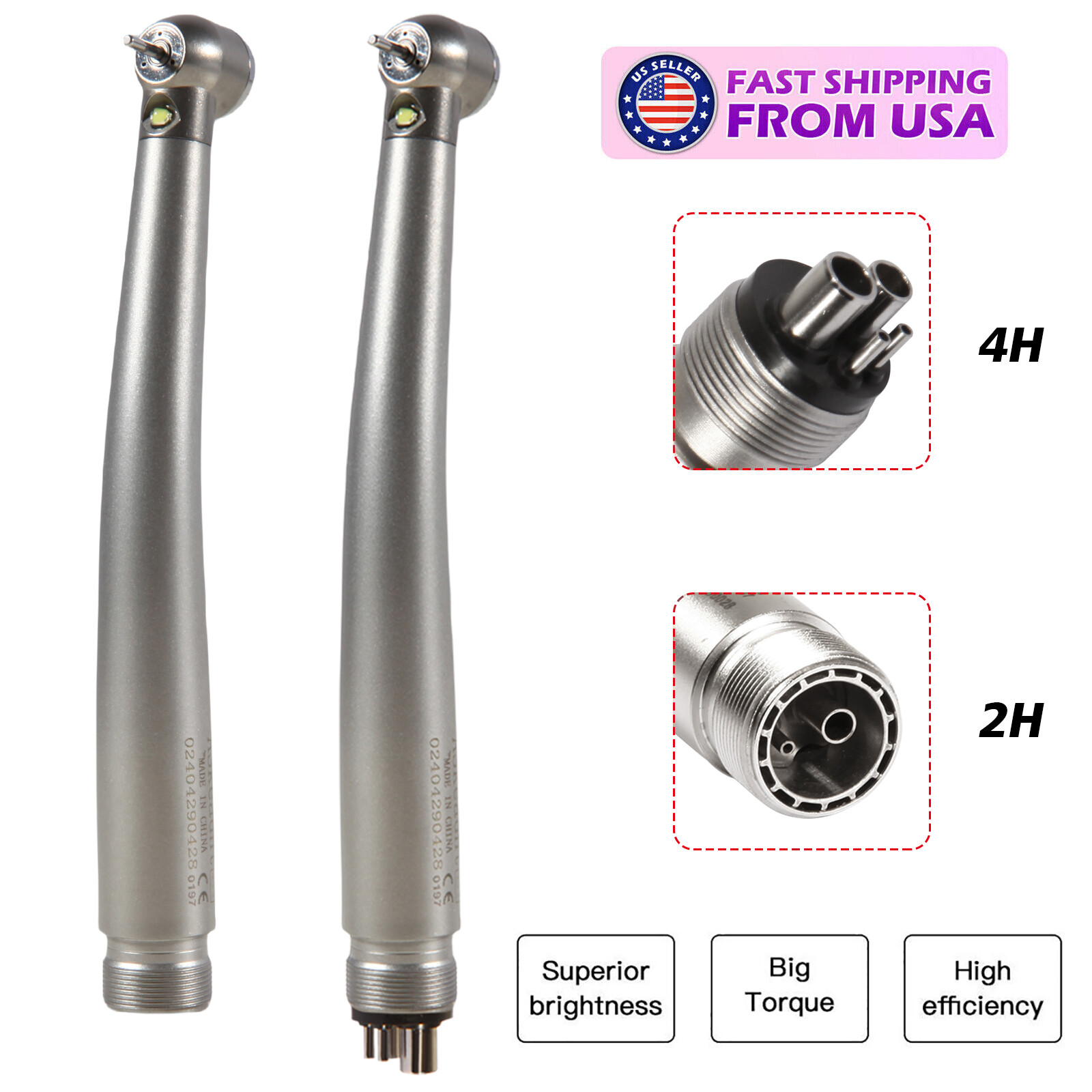 pieza de mano dental alta velocidad turbina cabeza de par 3 spray 2/4 hoyos
