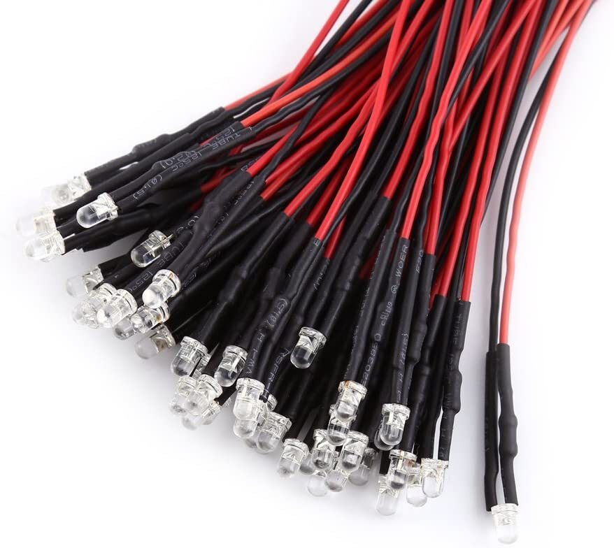 5/10Pcs New 3mm 5mm Pre Wired LED DC9-12V Lights Emitting Diodes