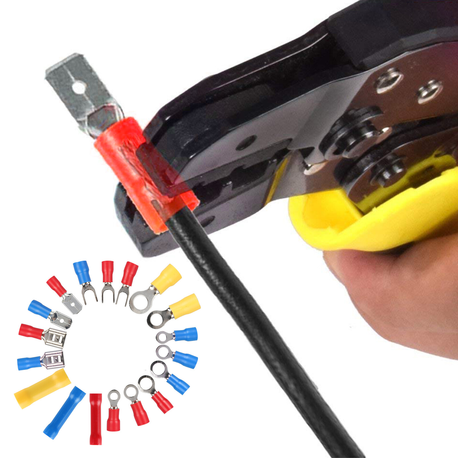 300PCS Insulated Electrical Wire Terminal Ring Splice Spade Crimp Connector Kit