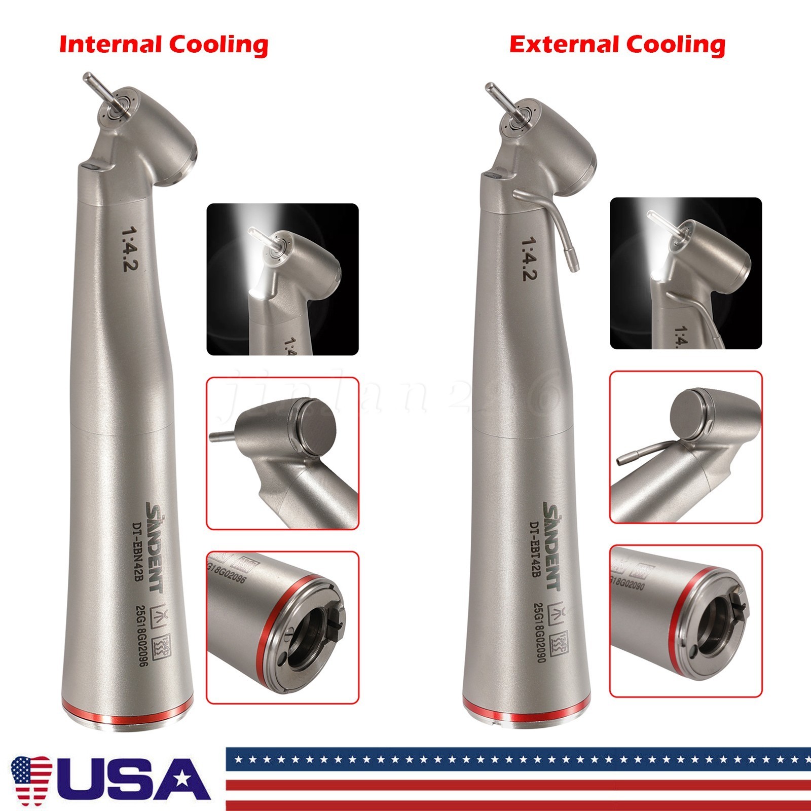 Dental 45° Angle Electric Handpiece Surgical 1:4.2 Fiber Optic NSK Ti Max Z45L