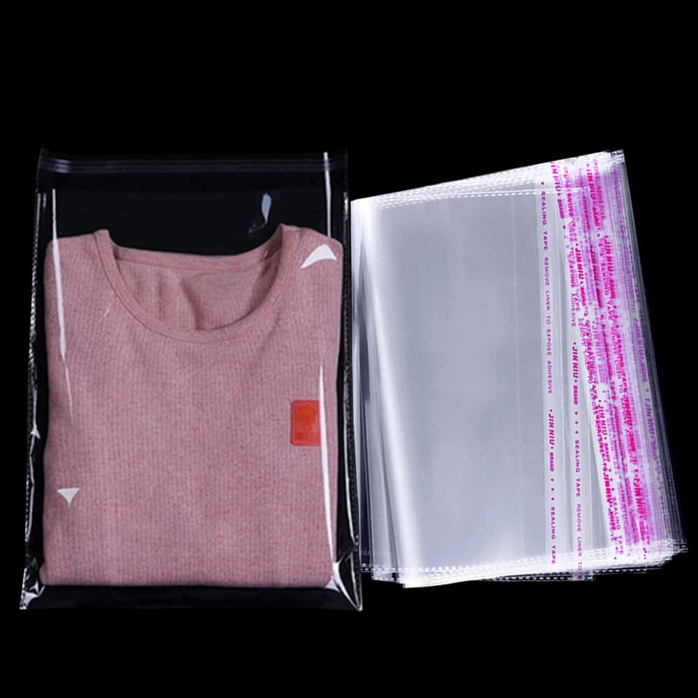 100CT 12×16″ Self Adhesive Sealing Cellophane Bags Large Clear Tshirt Sheets