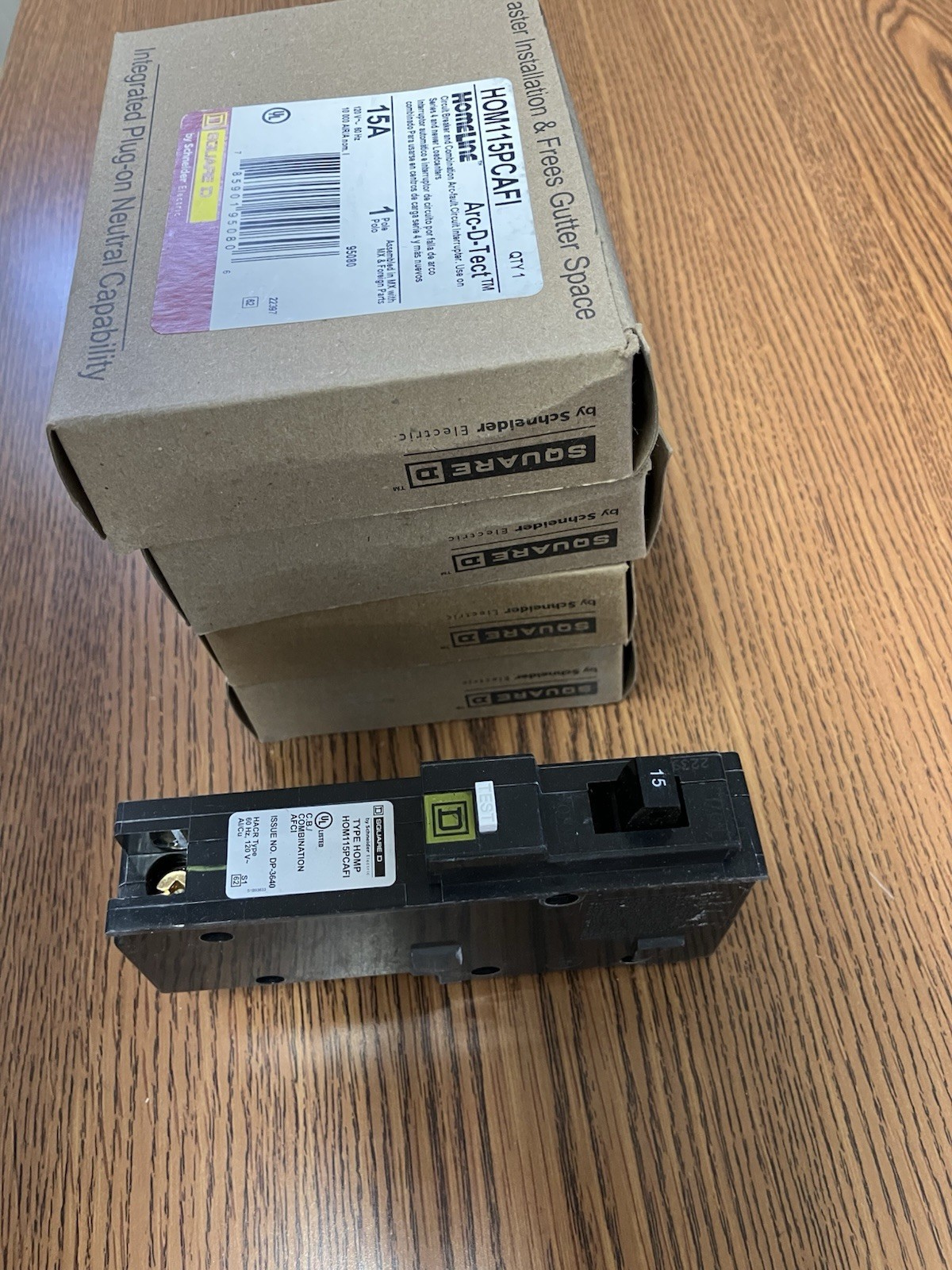 Square D HOM115PCAFI 1 P 15 A 120v Arc Fault New In Box Lot of (3)