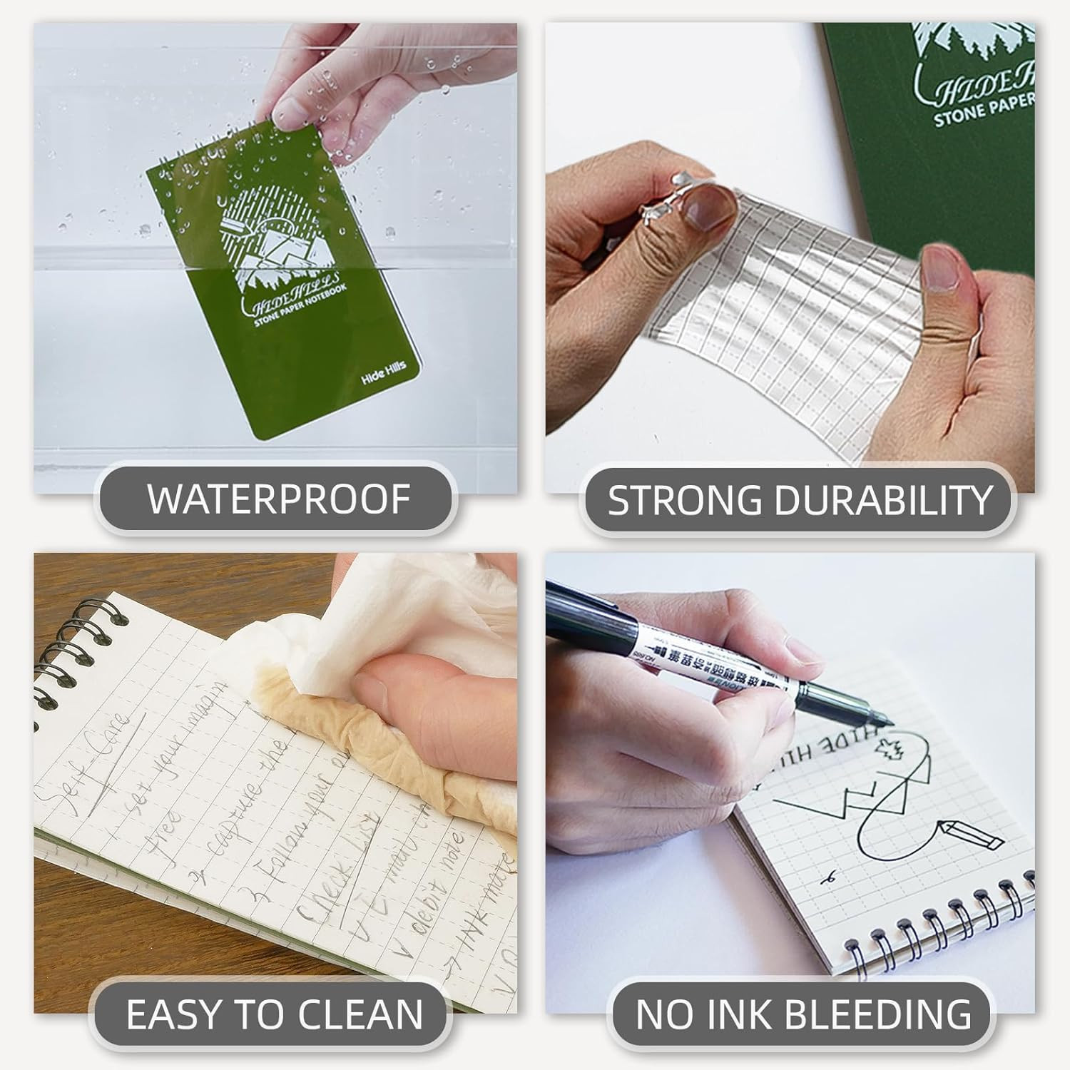 3″ X 5″ Waterproof Notebook Cover Pocket with Pen, Write in the Rain Notebook –
