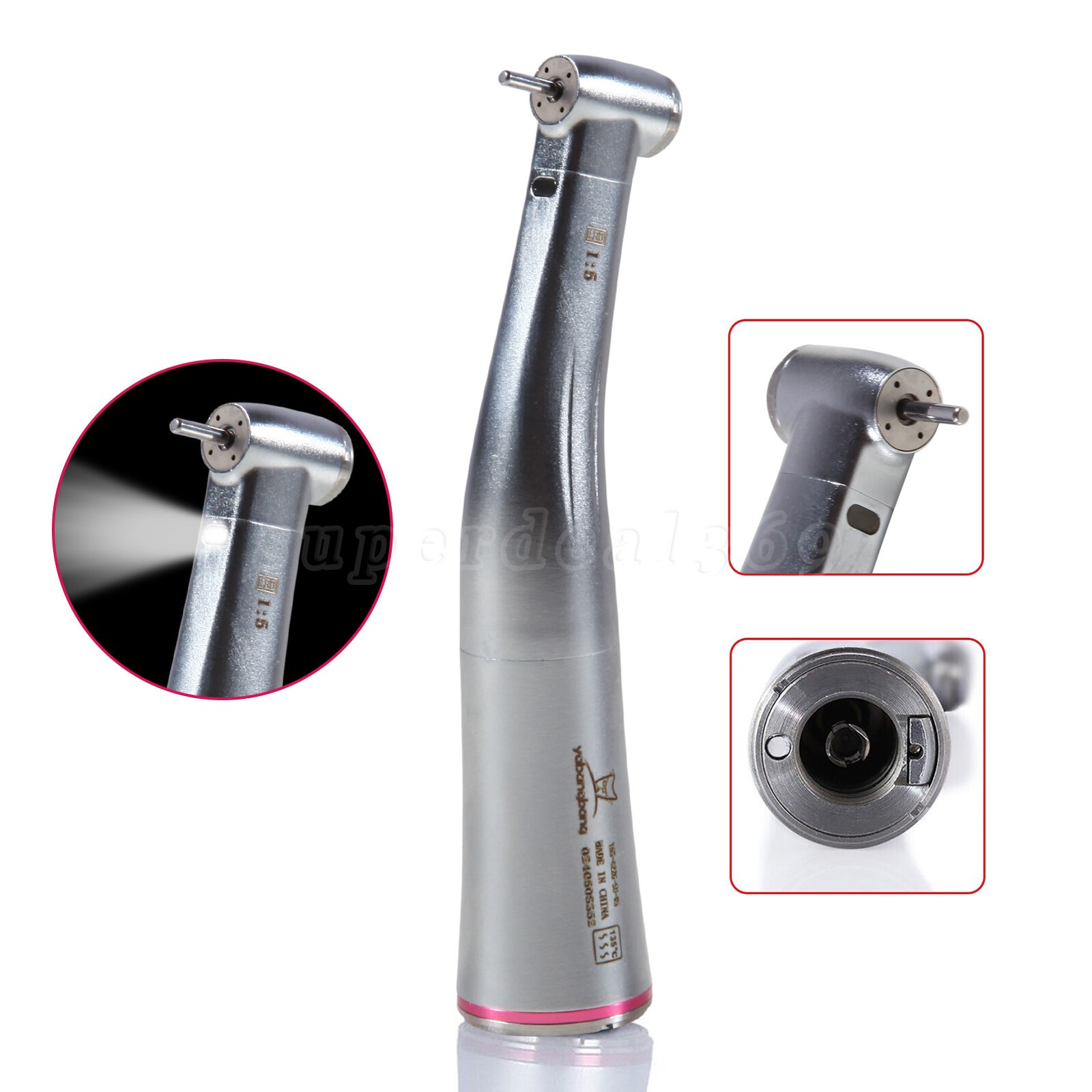 Dental 1:5 LED Fiber Optic Contra Angle Handpiece Fit NSK Ti-MAX X95L