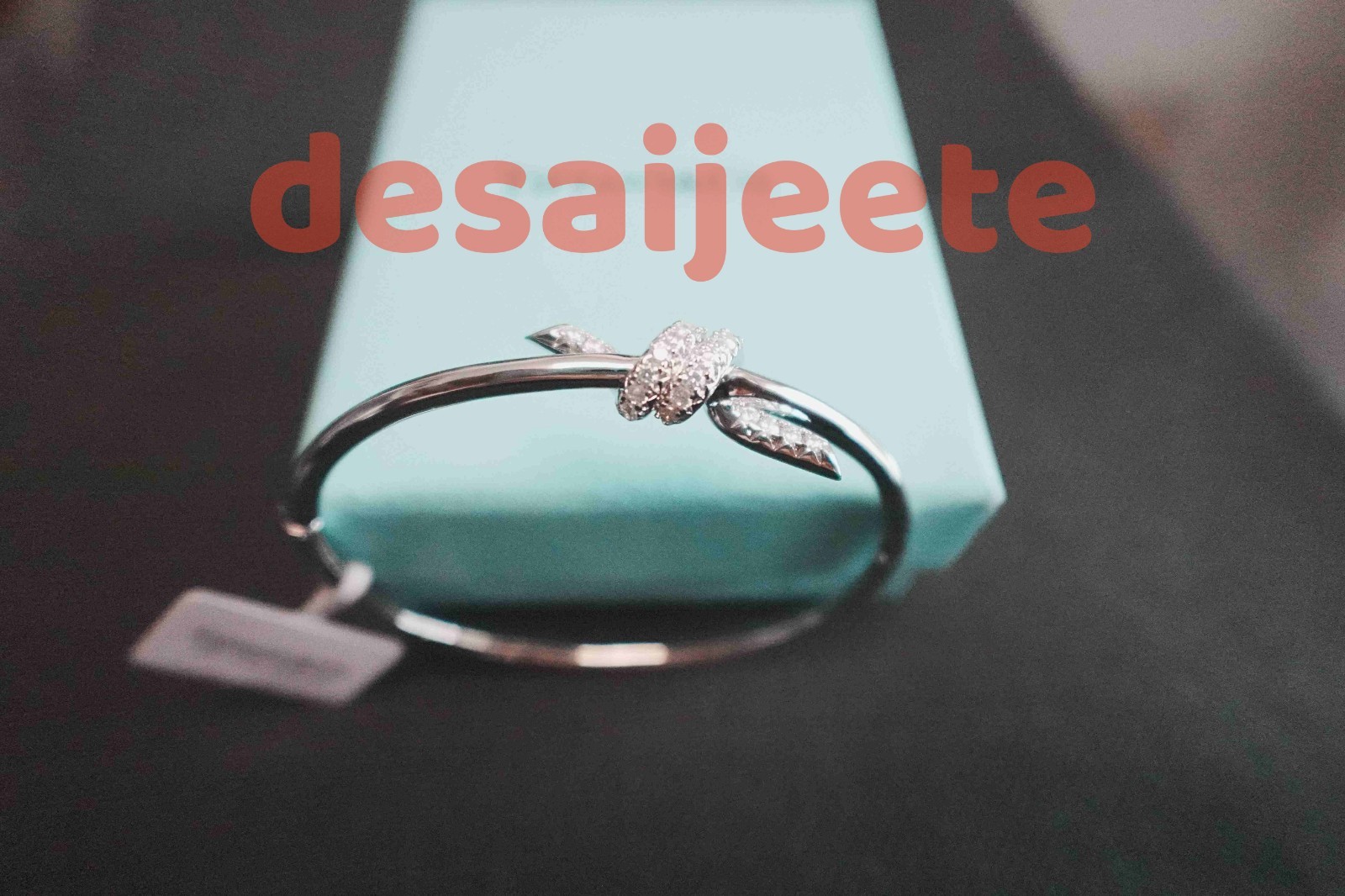 New.Tliffany&Co.Knot Bangle 18K-White Gold Diamond
