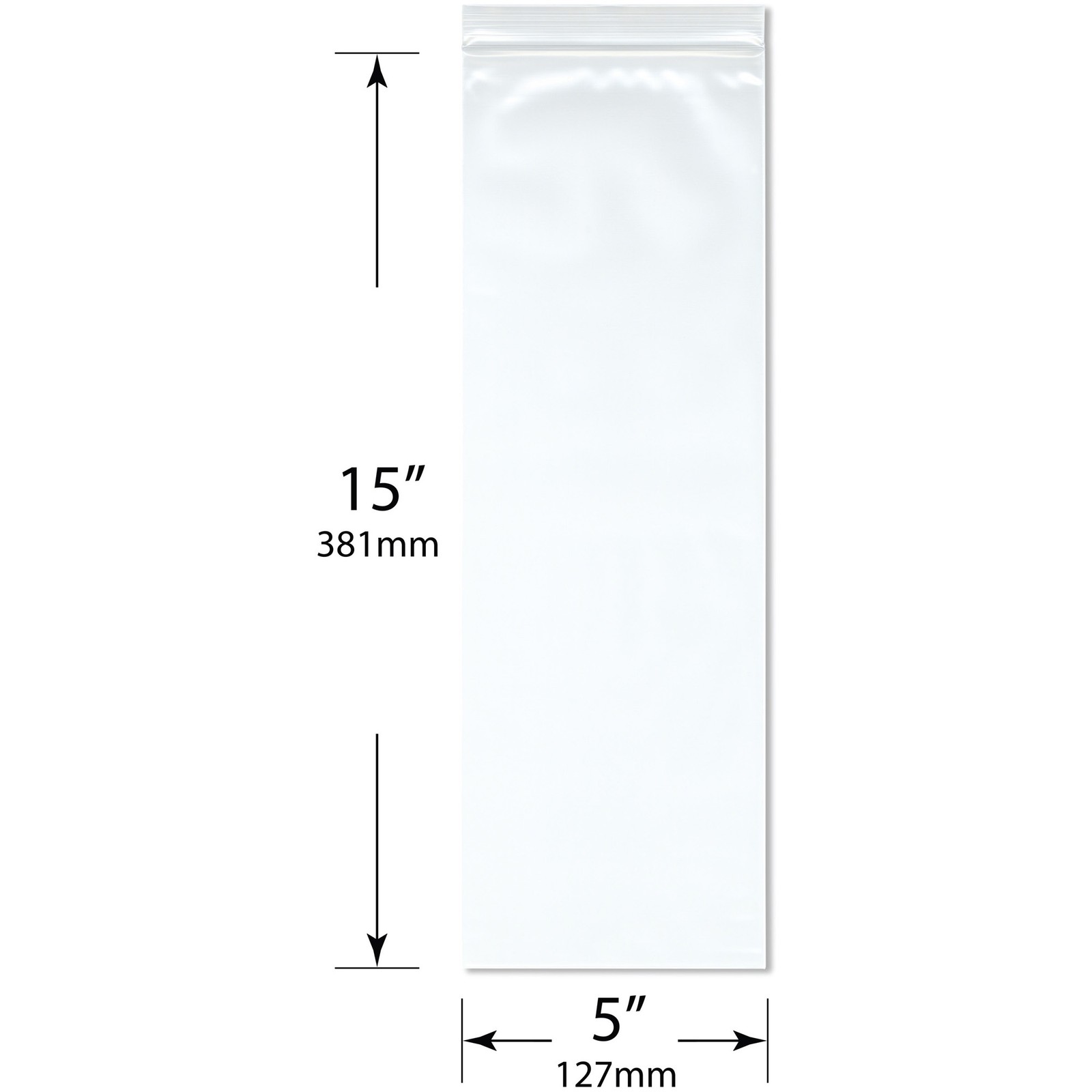 Plymor 5″ x 15″, 4 Mil Heavy Duty Zipper Reclosable Plastic Bags