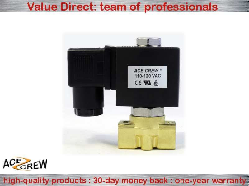 VITON 1/4 in 110V-120V AC Brass Solenoid Valve NPT Gas Water Air Normally Closed