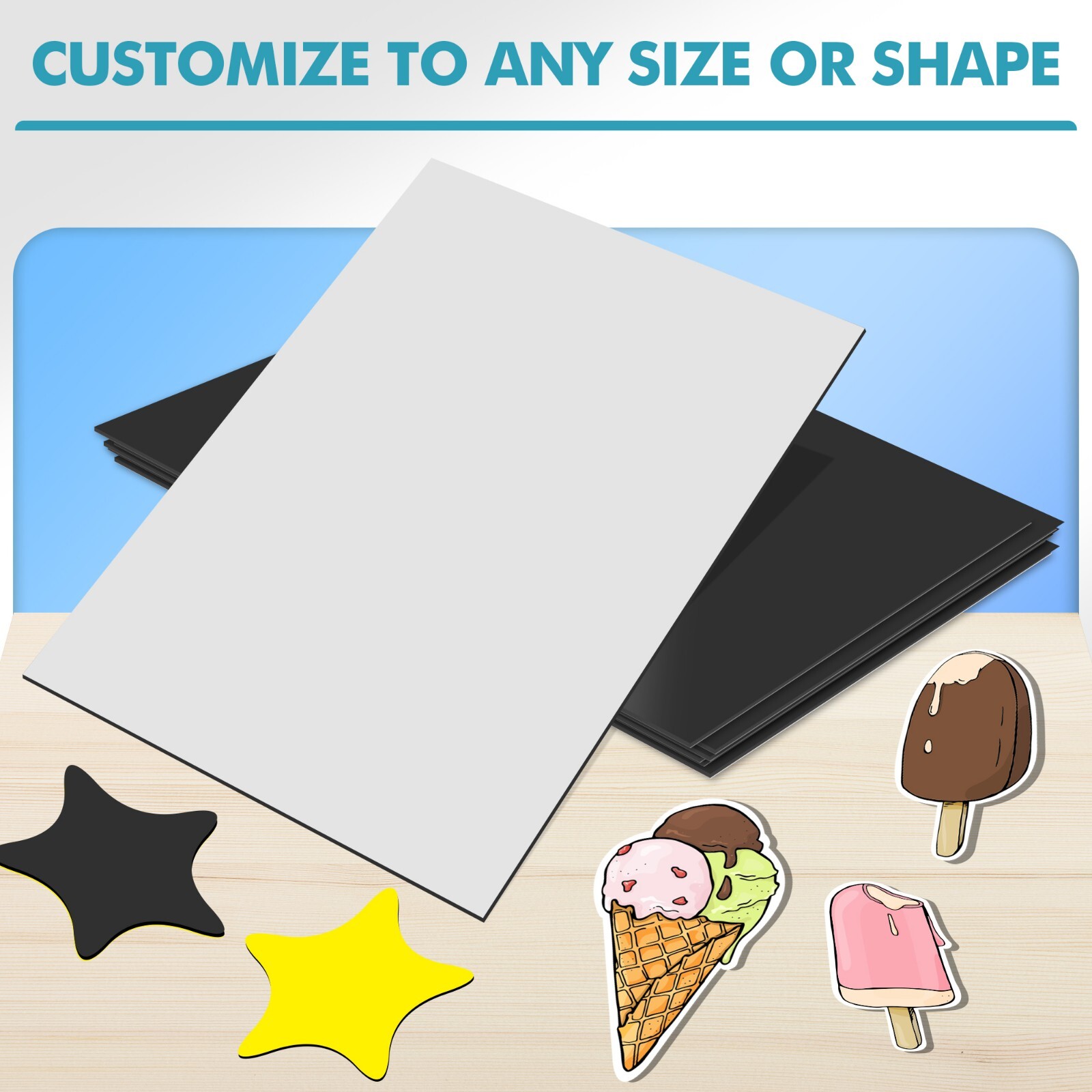 Strong Flexible Self Adhesive Magnetic Sheet 5×7 Photo Magnet Sheets 20 Mil 5PK