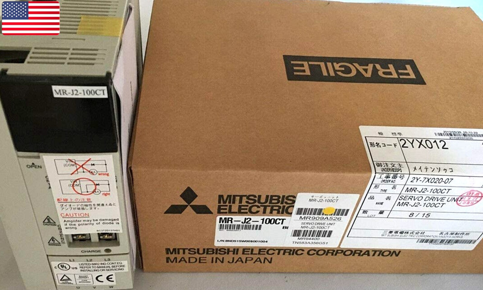 One Brand New MITSUBISHI Servo Drive MR-J2-100CT – US Stock