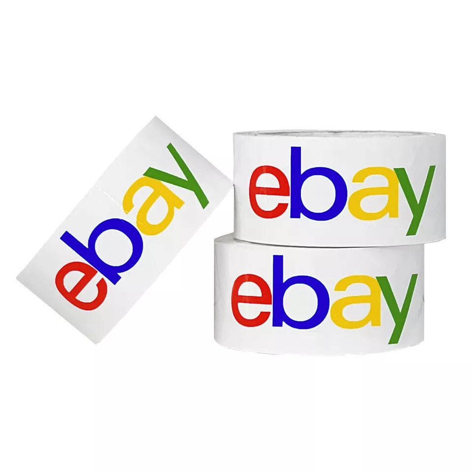 Lot 12 6 Rolls eBAY Sealing Packaging Tape Color Logo 2″ 75 Yards Shipping
