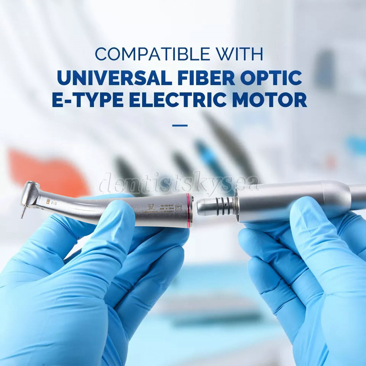 Dental LED 1:5 increasing fiber optic Handpiece Contra Angle For KAVO Motor