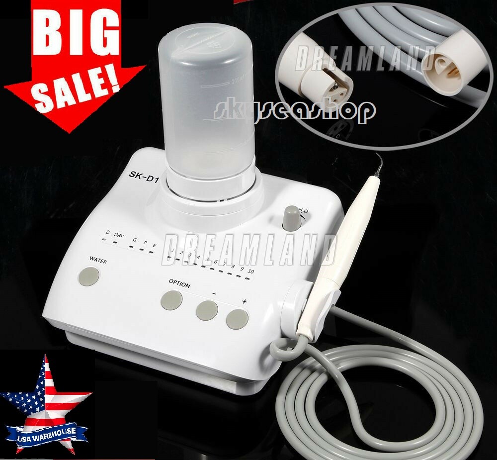 Dental Ultrasonic Piezo Scaler +Handpiece 2 Bottles 5 Tips Fit DTE SATELEC SK-D1