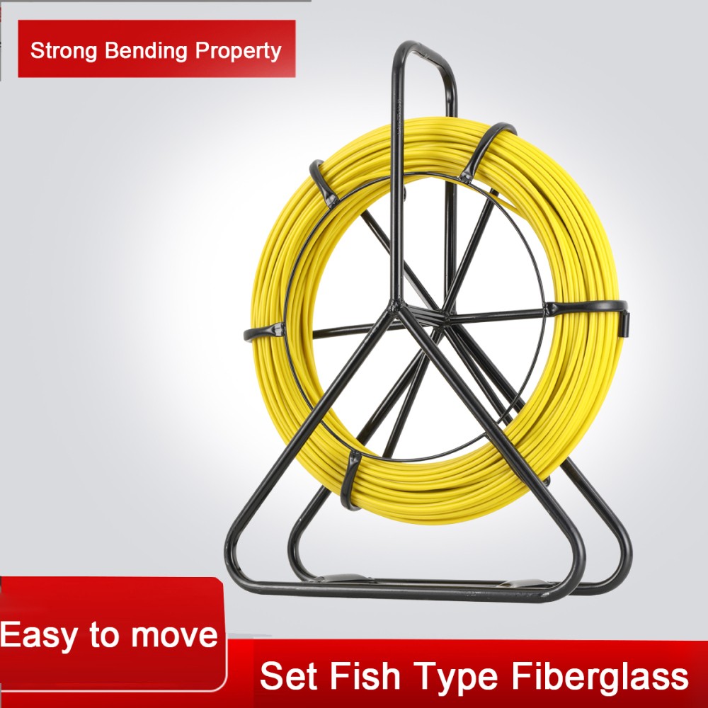 Fish Tape Puller Fiberglass 328ft/100m Ø 1/4″ Wire Cable Running Duct Rodder Kit
