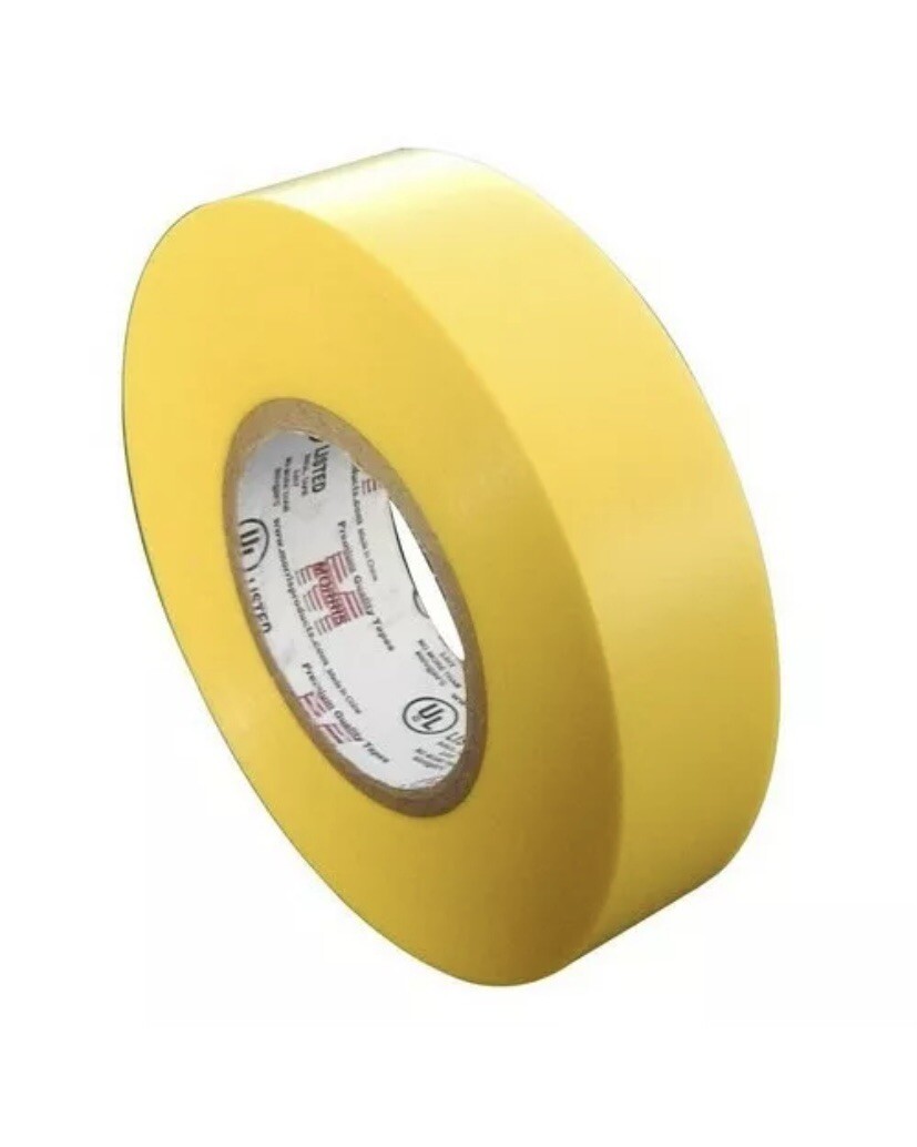 Vinyl Plastic Electrical Tape – Yellow – 7MIL X 3/4″ X 60′ – Cello MORRIS-60030