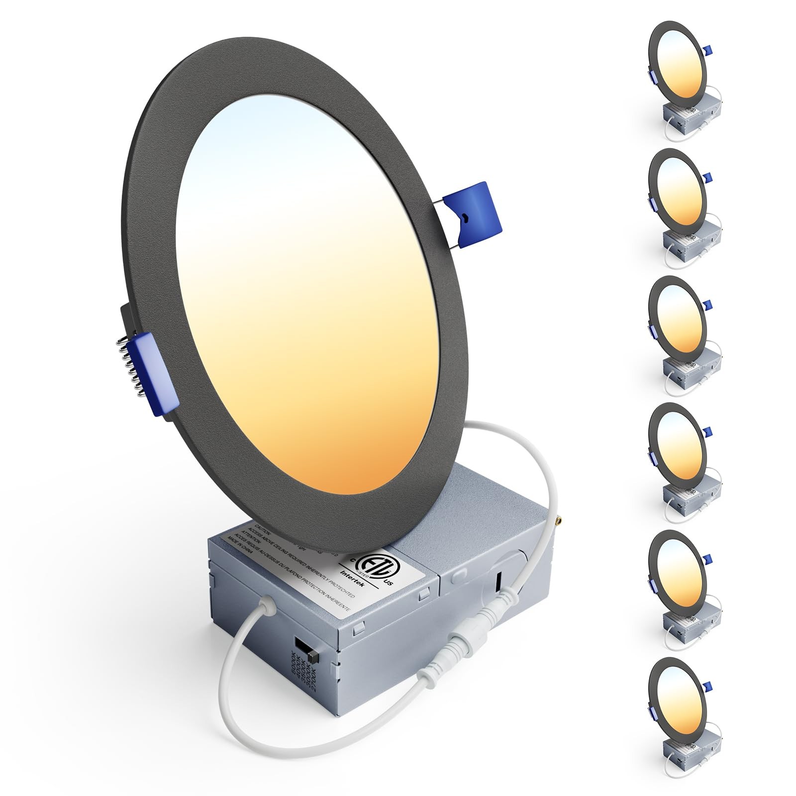 Ensenior 6 Pack 6 Inch LED 6 Inch, 2700/3000/3500/4000/5000k – 5cct Black