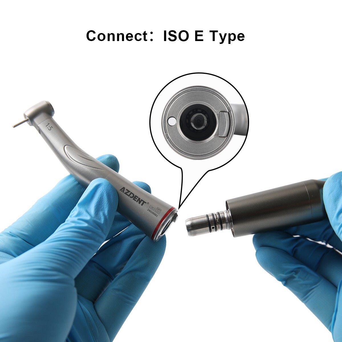 AZDENT Dental 1:5Fiber Optic LED Increasing Contra Angle Handpiece