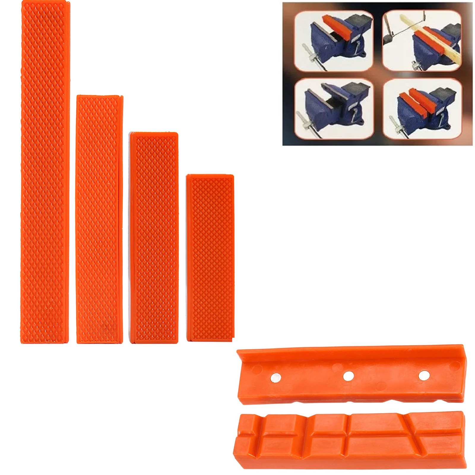 1 Pair Orange 4/5/6/8″ Soft Vise jaws Magnetic Reversible Pads Cover Rubber