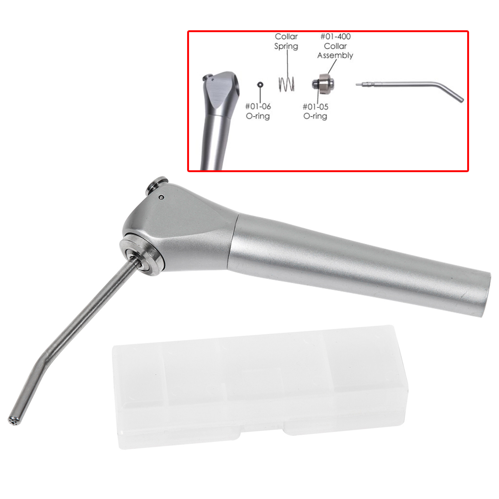 Dental 3 Way Air Water Spray Triple Syringe Handpiece w/ 2 Nozzles Tips Tubes