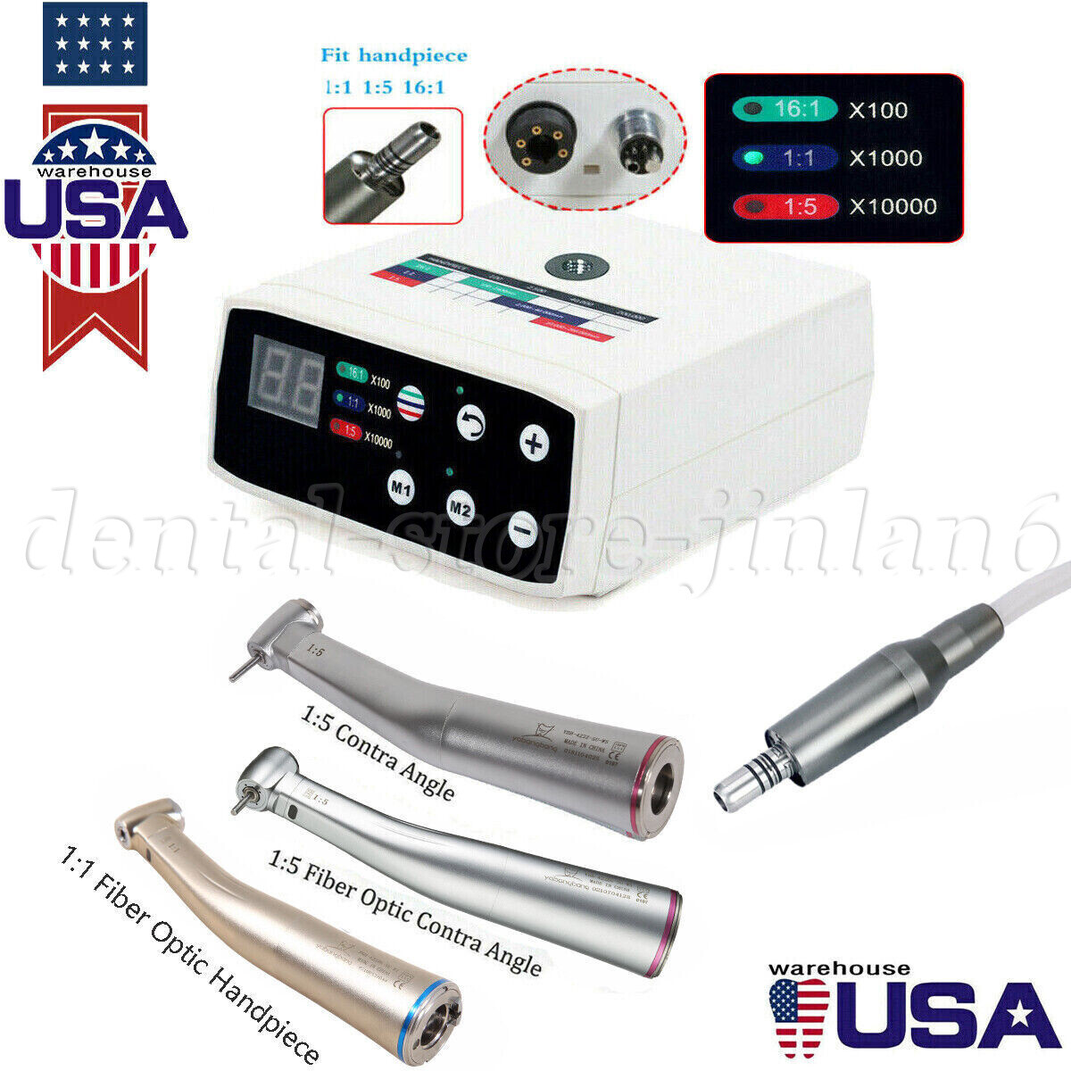 Dental Brushless LED Electric Micro Motor/1:5/1:1 Increasing Handpiece