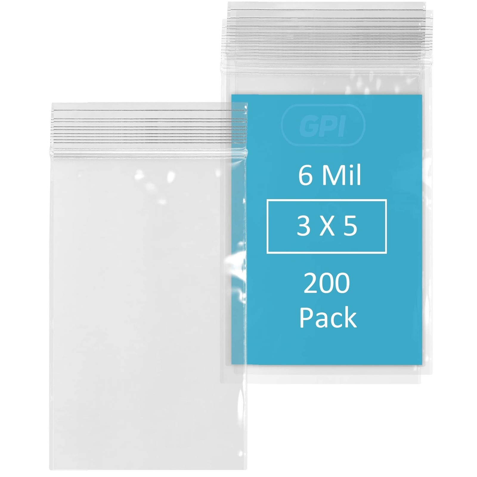 GPI – 6 Mil, Extra Heavy-Duty, 3″ x 5″ Clear Plastic Reclosable Zip Bags, Pun…