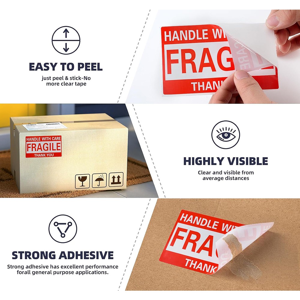 1-40 Rolls 3″x5″ Large 500 Fragile Labels Handle with Care Thank You Stickers US
