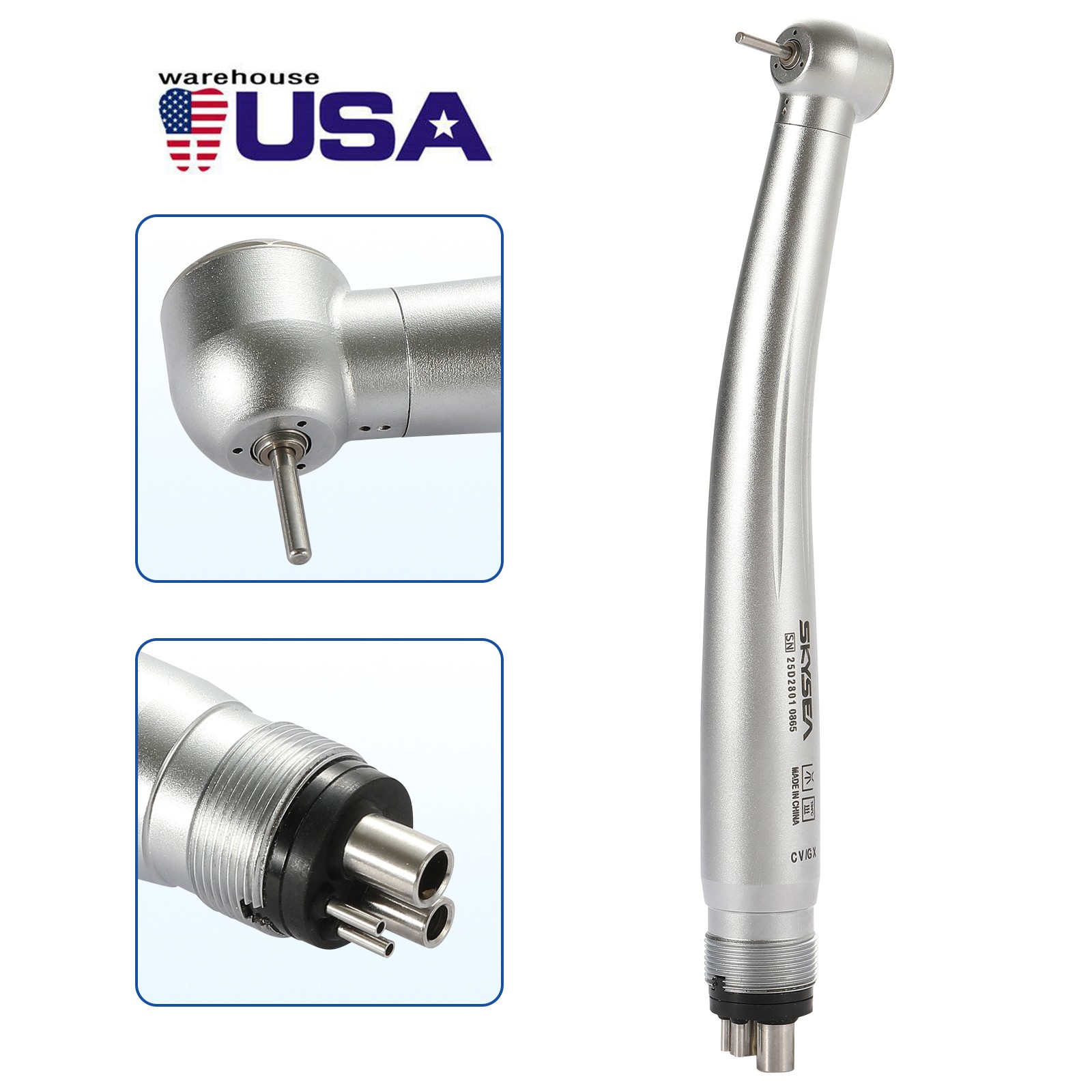 SKYSEA Dental High Fast Speed Turbine Handpiece Big Head 4 Hole Single Spray