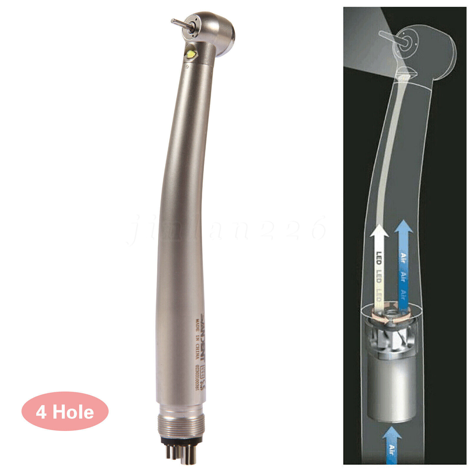 NSK Style Dental Fiber Optic LED E-generator high speed handpiece 4HOLE SDM