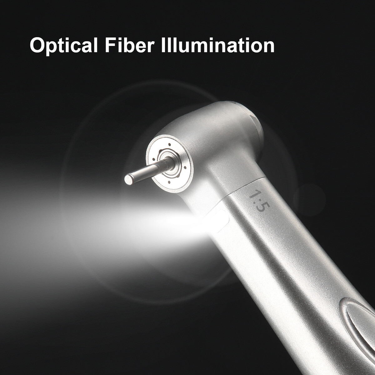 Dental LED Fiber Optic 1:5 Increase Contra Angle Handpiece Internal 4 Way Spray