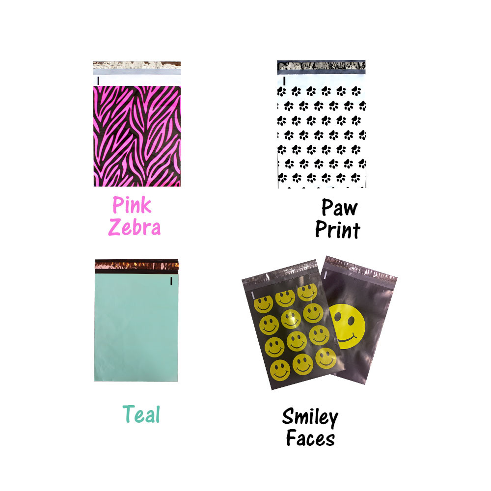 (20-200 Pack) 10″ x 13″ ShipNFun Designer FLAT POLY Mailers, USPS New Envelopes!