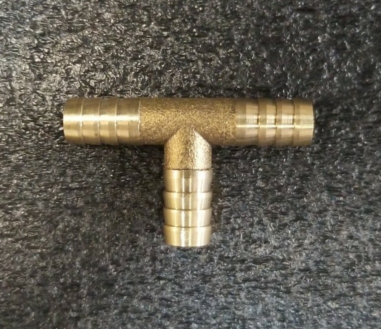 (2 PCS) 10mm 3/8″ HOSE BARB T Brass 3 WAY Fitting Gas Fuel Water Air TEE
