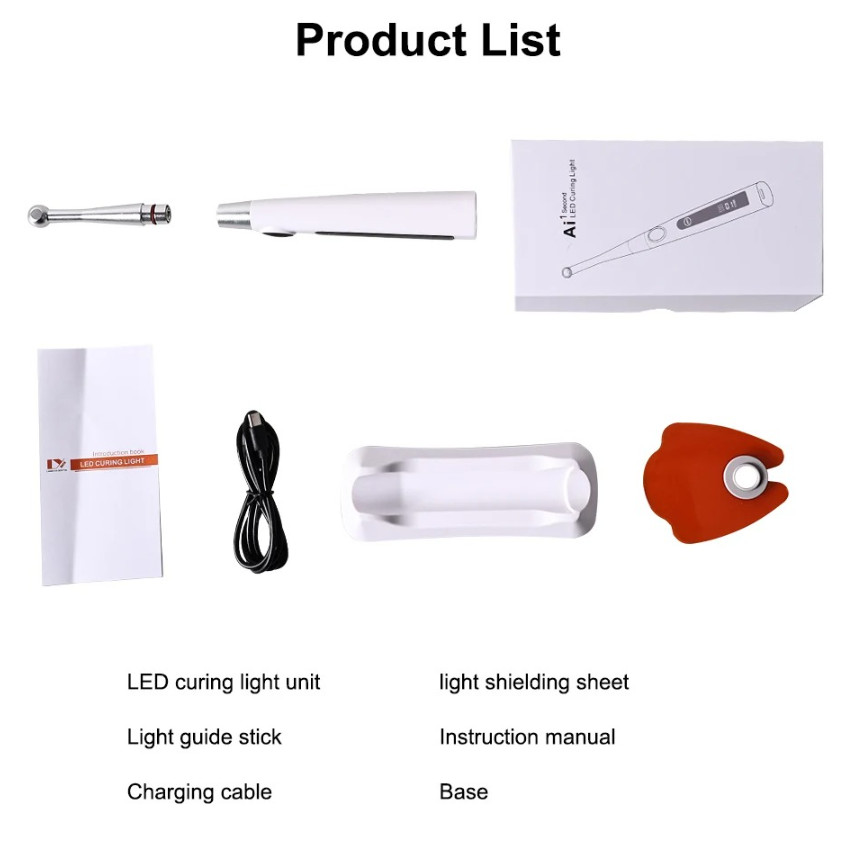 NEW Dental Cordless LED Light Cure Lamp Metal Head 1S LED Curing Light 4 Modes