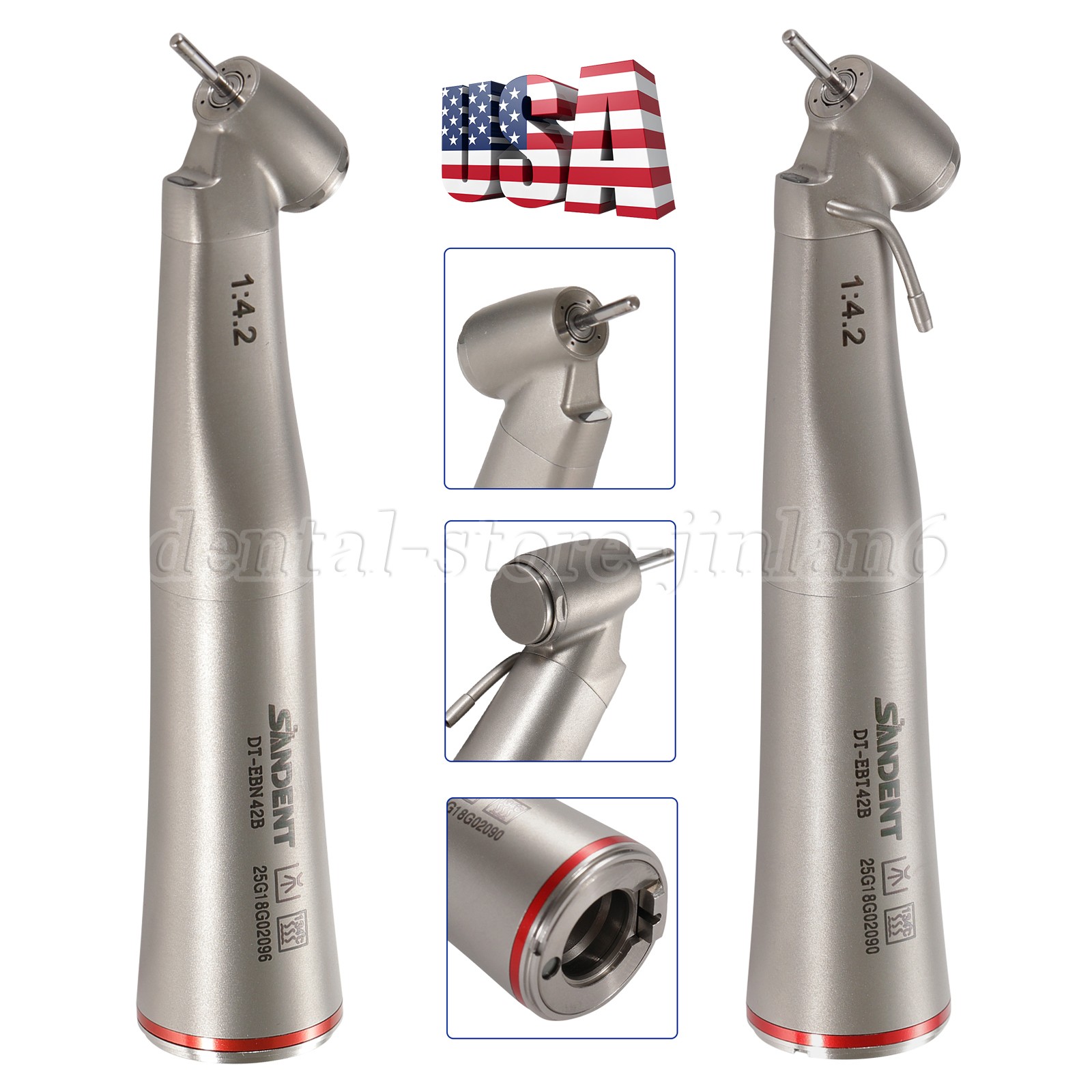 Dental 1:4.2 45° Fiber Optic Contra Angle Electric Surgical Handpiece For NSK