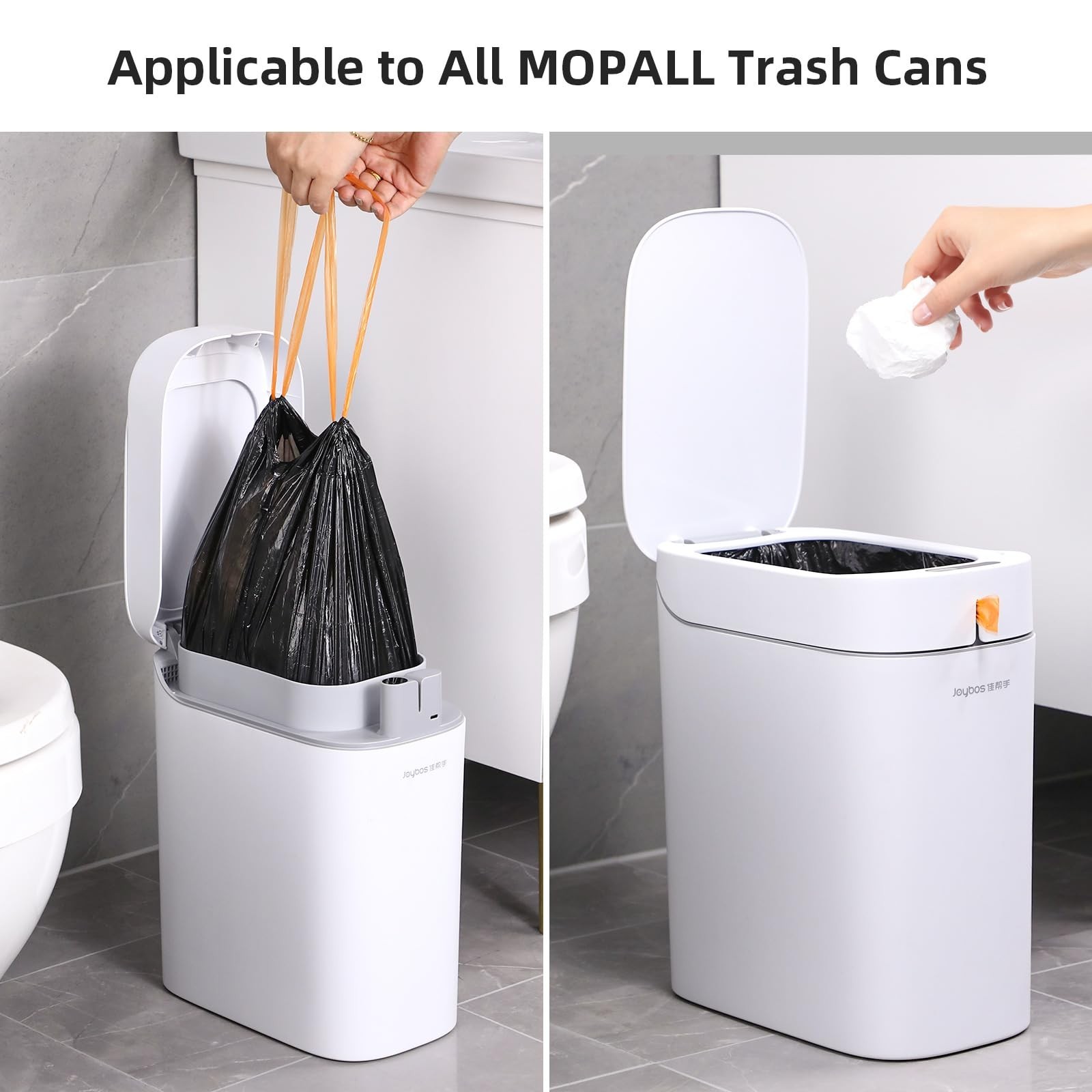 MOPALL Small Drawstring Trash Bag,Easy to Tear and Pack,4 Gallon Garbage Bags…