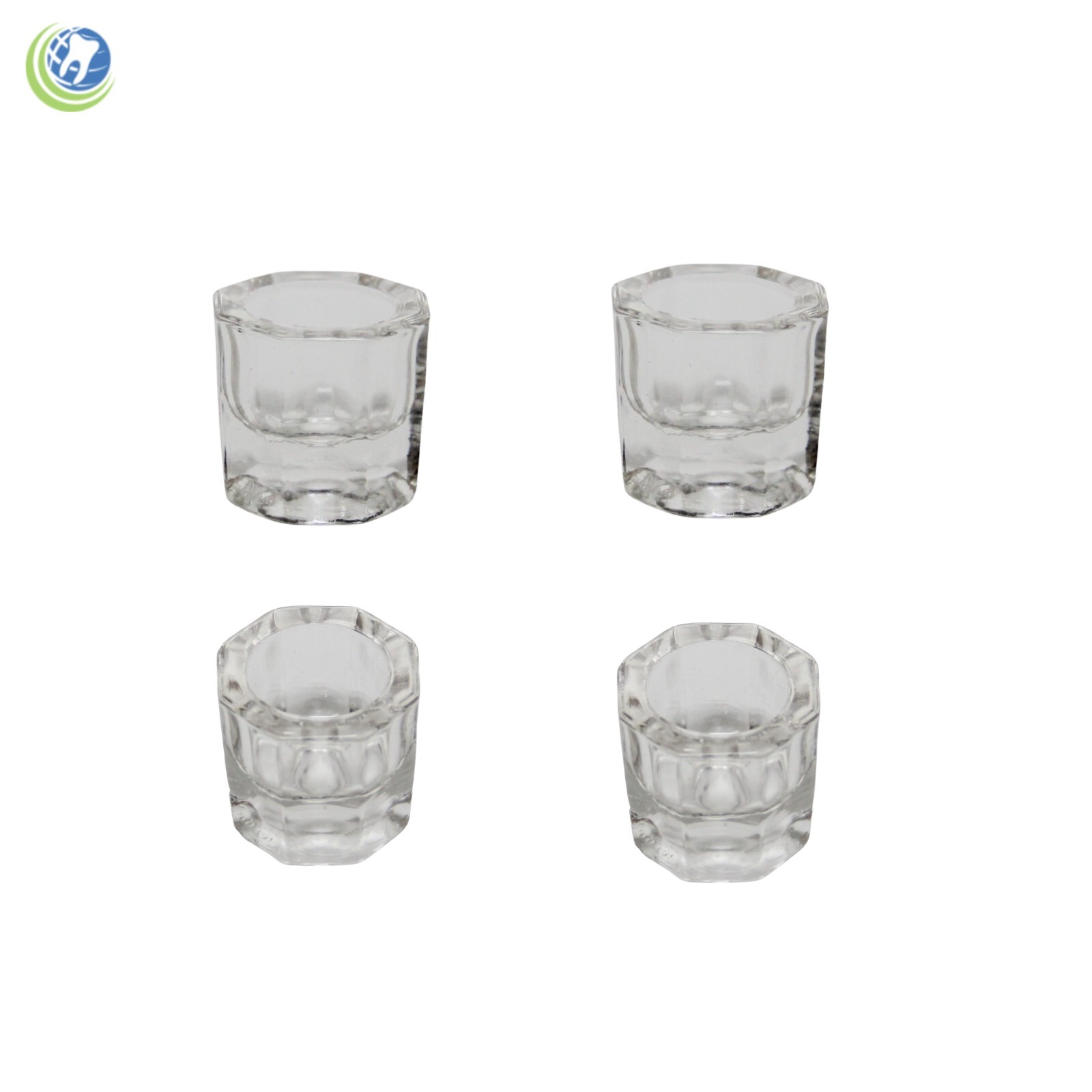 4 x GLASS DAPPEN DISH – CLEAR ACRYLIC LIQUID HOLDER CONTAINER DENTAL COSMETOLOGY