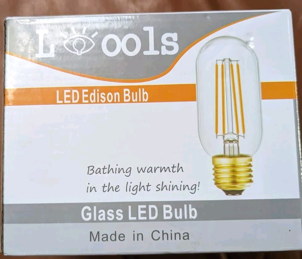 Leool Dimmable T45 LED Edison Bulb 2700K 6 Watt Frosted White 6 Pack New